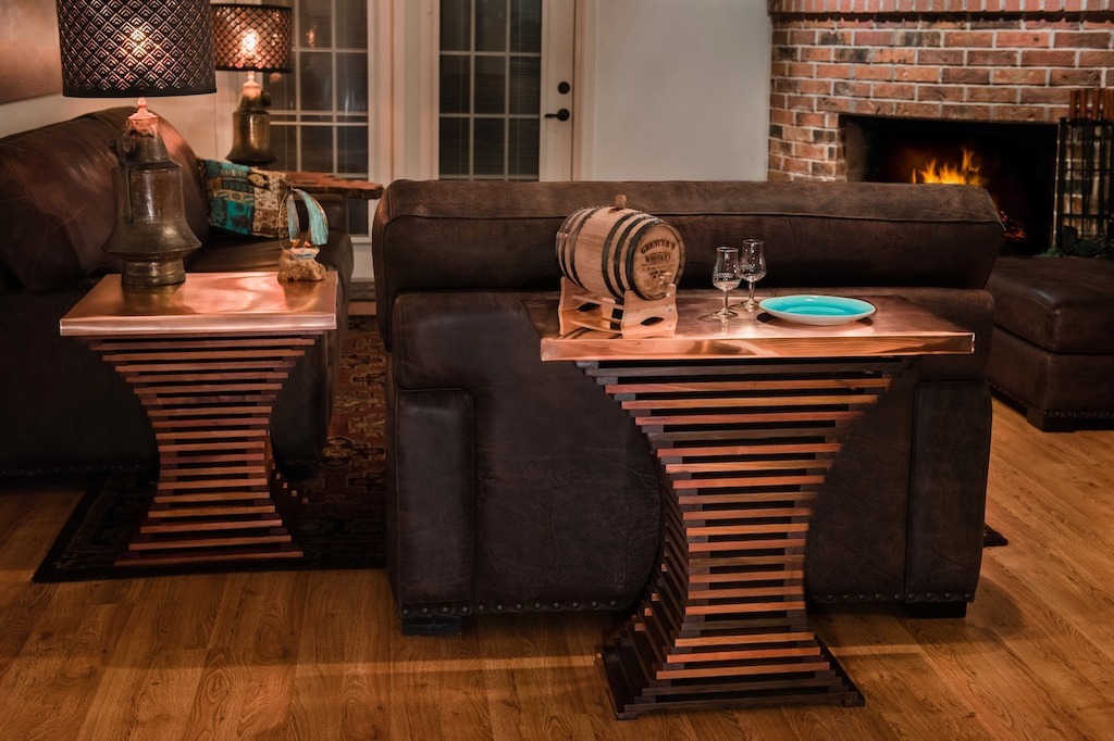 Brazilian-Walnut-Cherry-Tables-with-Copper-Tops-Fireplace-1024x682